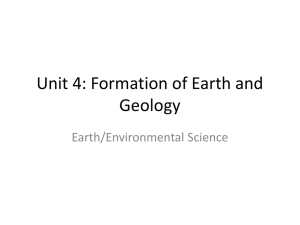 Unit 3: Formation of Earth and Geology