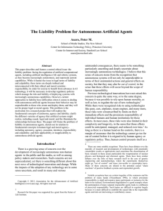 The Liability Problem for Autonomous Artificial Agents