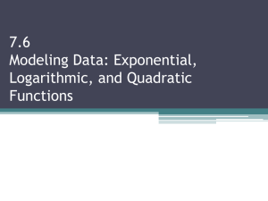 7.6 Modeling Data: Exponential, Logarithmic, and Quadratic Functions