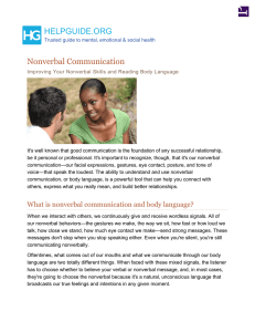 Nonverbal Communication: Improving Your Nonverbal Skills and