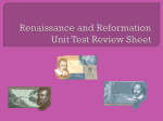 Renaissance and Reformation Unit Test Review Sheet