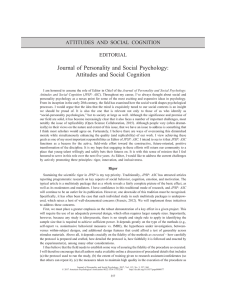 Editorial, Journal of Personality and Social Psychology, Attitudes