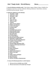 Unit 7 Study Guide * World History Name