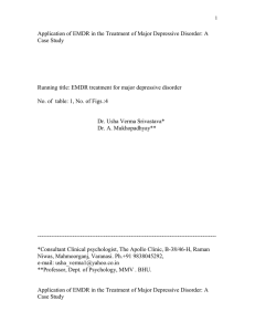Application of EMDR in the Treatment of Major Depressive Disorder