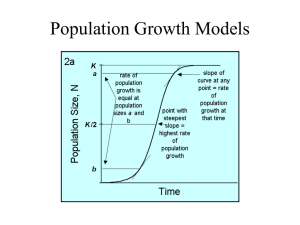 Population growth models - Powerpoint for Oct. 2.