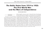 The Baltic States from 1914 to 1923: The First World War and the