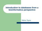 Introduction to databases from a bioinformatics perspective