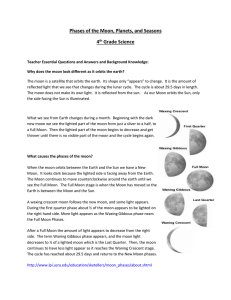 Phases of the Moon, Planets, and Seasons 4th Grade Science