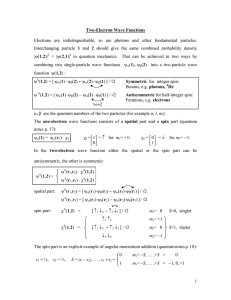 Two-Electron Wave Function, Exchange Interaction