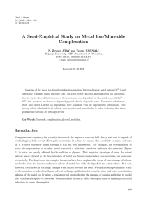 A Semi-Empirical Study on Metal Ion/Murexide