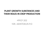 plant growth substances and their roles in crop production
