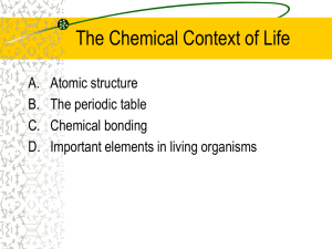 The Chemical Basis of Life