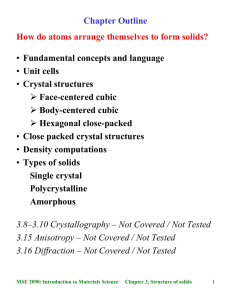 How do atoms arrange themselves to form solids? • Fundamental