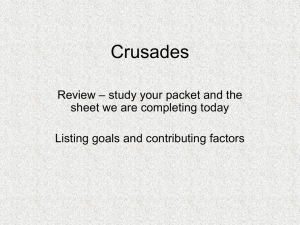 Crusades review for generalization sheet
