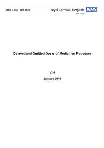Delayed and Omitted Doses of Medicines