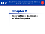 Chapter 2 Instructions Language of the Computer