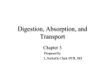 Digestion, Absorption, and Transport