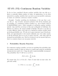 ST 371 (VI): Continuous Random Variables