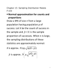 • Normal approximation for counts and proportions Draw a SRS of