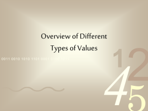 Overview of Different Types of Values