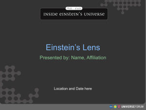 Einstein`s Lens presentation (PC)