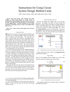 Instructions for Using Circuit System Design Method Cards