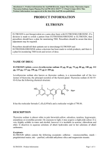 Thyroxine Sodium - Therapeutic Goods Administration