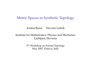 Metric Spaces in Synthetic Topology