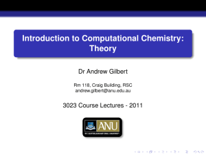 Introduction to Computational Chemistry: Theory