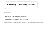 8) University Timetabling Problems
