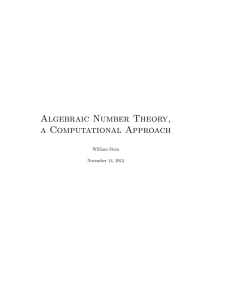 Algebraic Number Theory, a Computational Approach