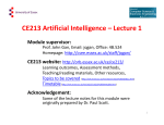 CE213 Artificial Intelligence – Lecture 1