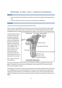 1 Opthalmology – Dr. Khalid – Lecture 1 – Eyelids and Lacrimal
