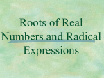 Roots of Real Numbers and Radical Expressions