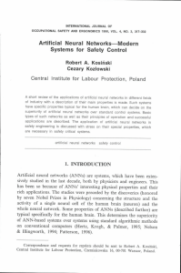 Artificial Neural Networks—Modern Systems for Safety Control