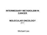 INTERMEDIARY METABOLISM IN CANCER