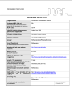 BSc Mathematics and Statistical Science