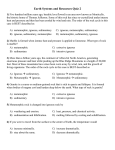 Earth`s Systems and Resources Quiz 2