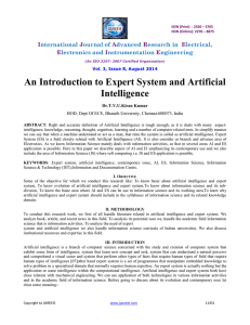 An Introduction to Expert System and Artificial Intelligence