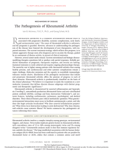The Pathogenesis of Rheumatoid Arthritis
