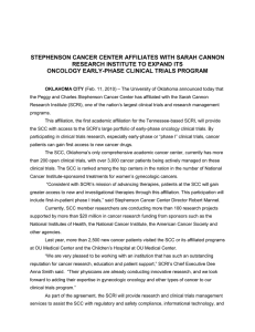 stephenson cancer center affiliates with sarah cannon research