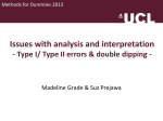 Issues with analysis and interpretation (e.g. double dipping, Type I