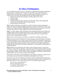 In-Vitro Fertilization Handout