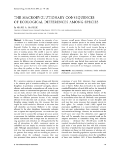 the macroevolutionary consequences of ecological differences