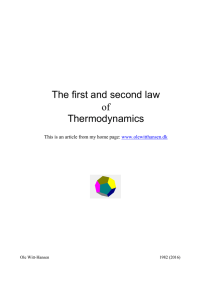 The first and second law of Thermodynamics - Ole Witt
