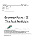 Past Participle Packet - James Baker