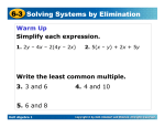 6-3 Solving Systems by Elimination
