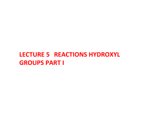 Reactions hydroxyl groups part-I