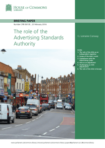 The role of the Advertising Standards Authority