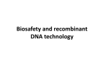 Biosafety and recombinant DNA technology